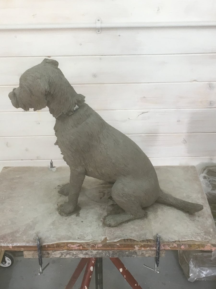 Border Terrier puppy clay sculpture