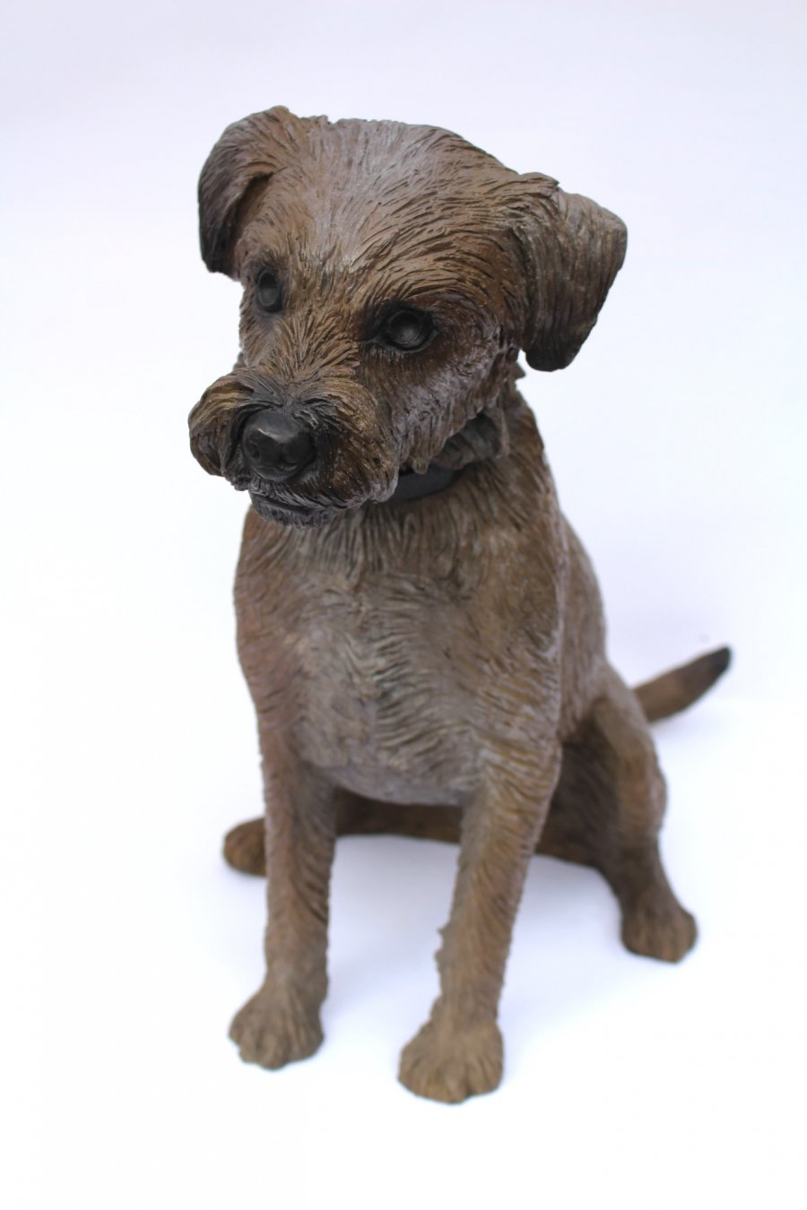 Border Terrier puppy bronze sculpture