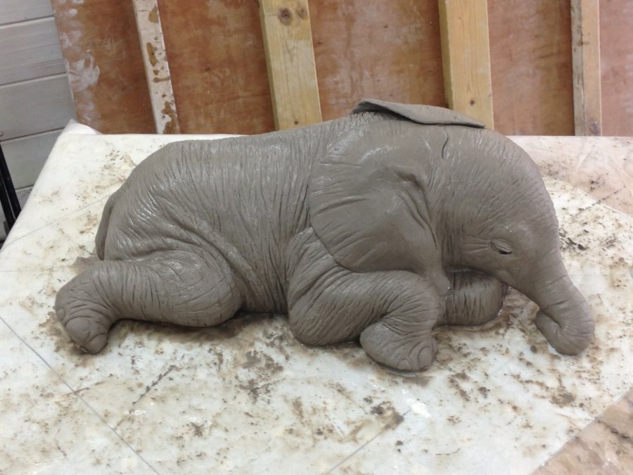 Clay sculpture of elephant