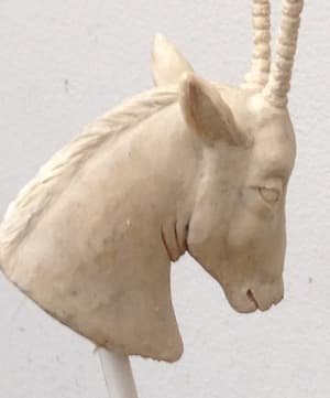 Oryx head modelled in wax