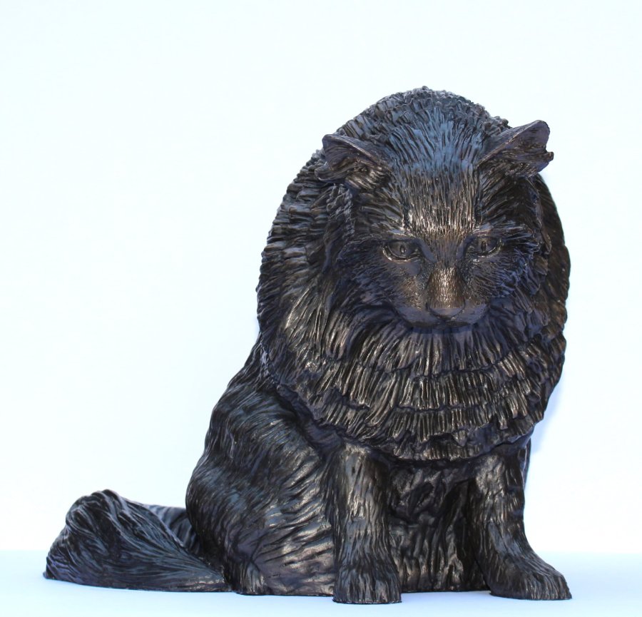 Bronze sculpture of a cat