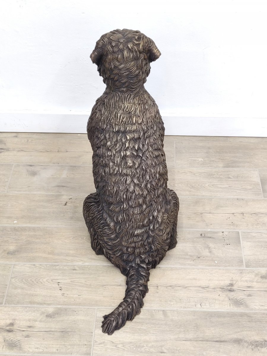 Soft-coated Wheaten Terrier bronze statue