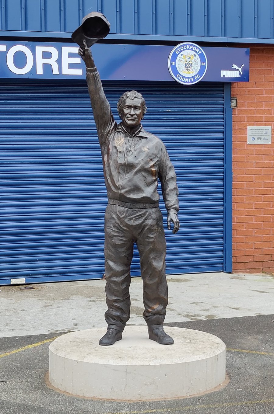 Front view of Danny Bergara statue