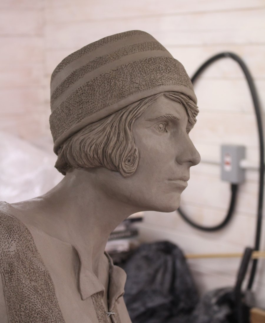 Clay sculpture of Lily Parr's head