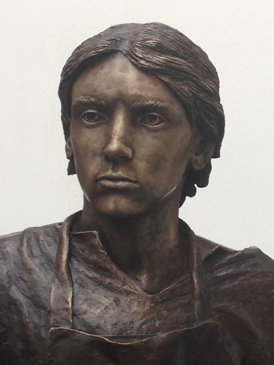 Close-up of Mother and Jesus statue face