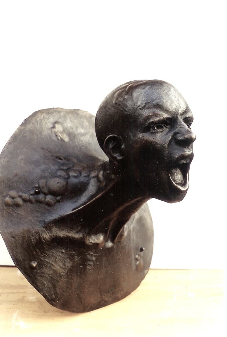 Screaming Head bronze sculpture