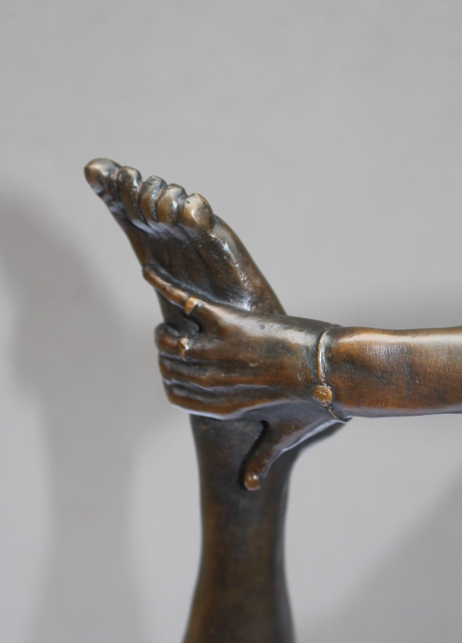 Yoga pose sculpture detail