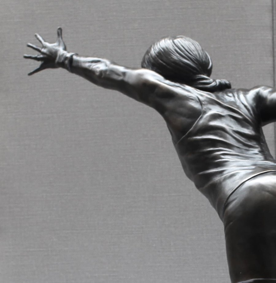 Yoga pose sculpture detail