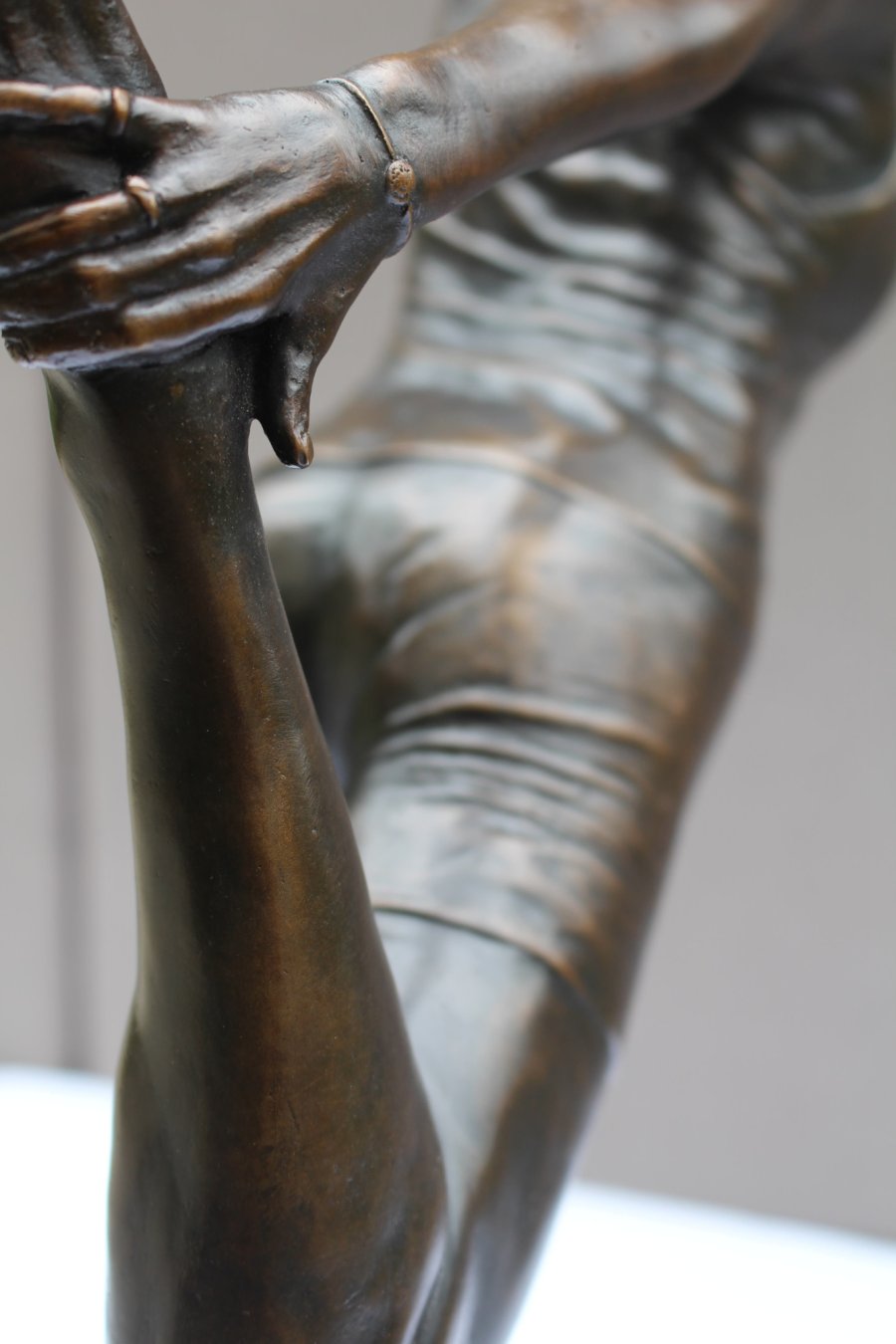 Yoga pose sculpture detail