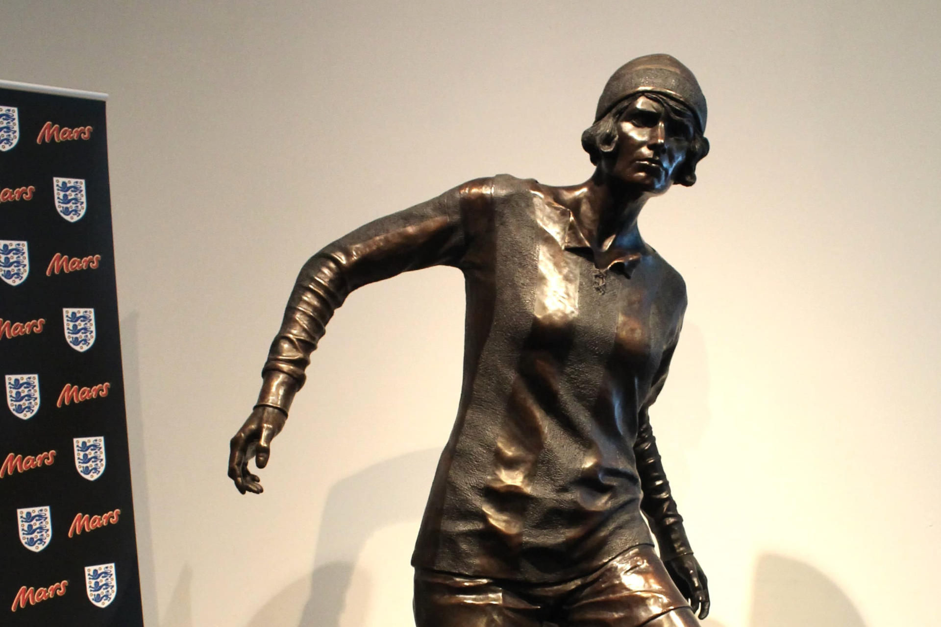 Bronze sculpture of Lily Parr at the National Football Museum